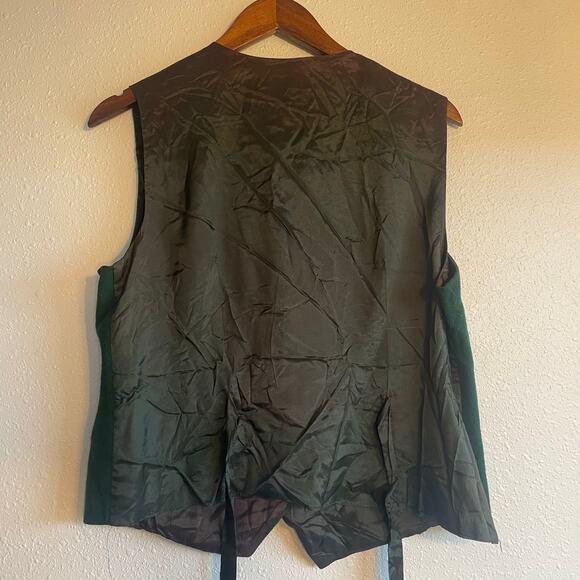 Vintage 80s Forest Green Academia Vest - Picture 6 of 6